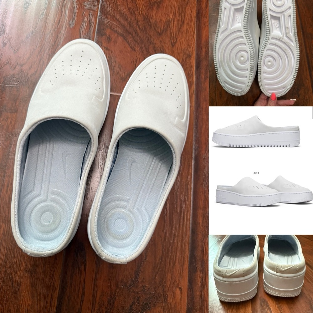 White Slide-On Nike Air